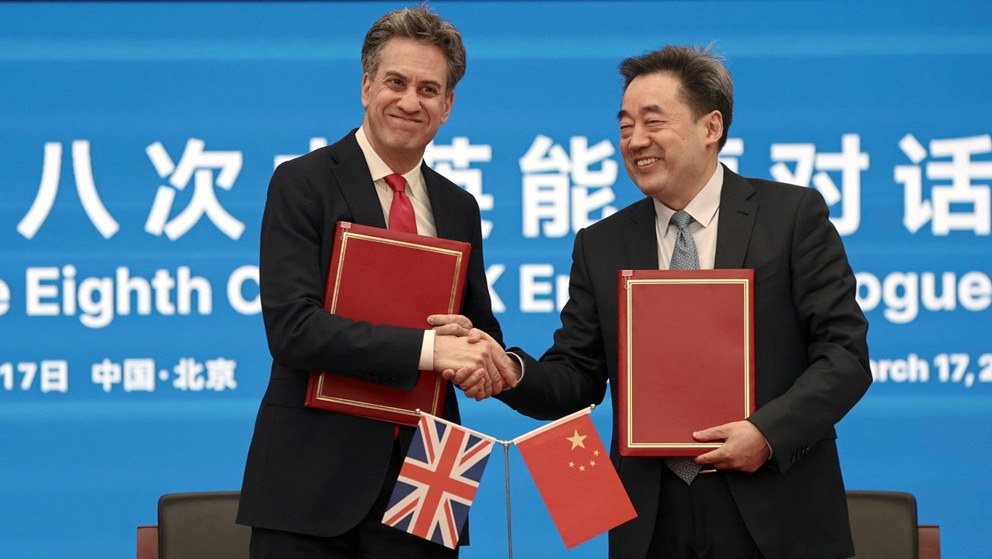 Britain’s energy minister visits China to discuss climate and energy cooperation
