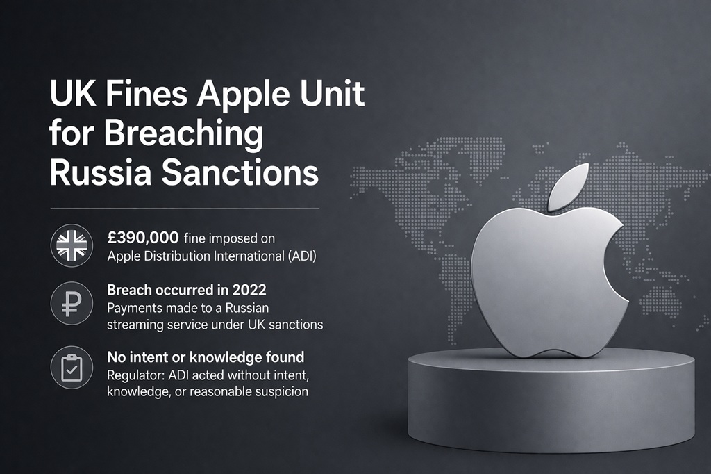 UK Fines Apple Unit for Breaching Russia Sanctions